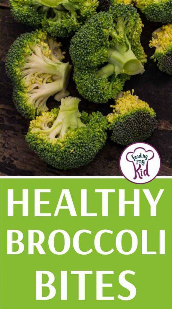 These broccoli bites are an easy and healthy finger food. Make them ahead of time for a grab-and-go snack. Your kids will love them!