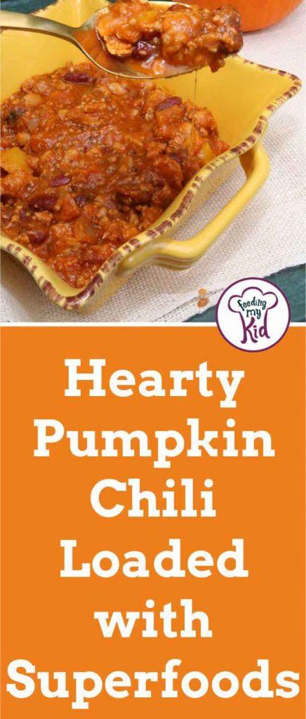 This pumpkin chili is filled with all the flavors of Fall! Using turkey and superfoods, this chili is as healthy as it is delicious. You have to try it!