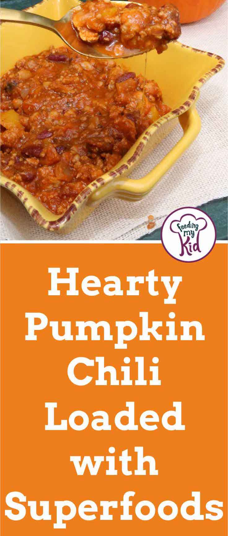 This pumpkin chili is filled with all the flavors of Fall! Using turkey and superfoods, this chili is as healthy as it is delicious. You have to try it!