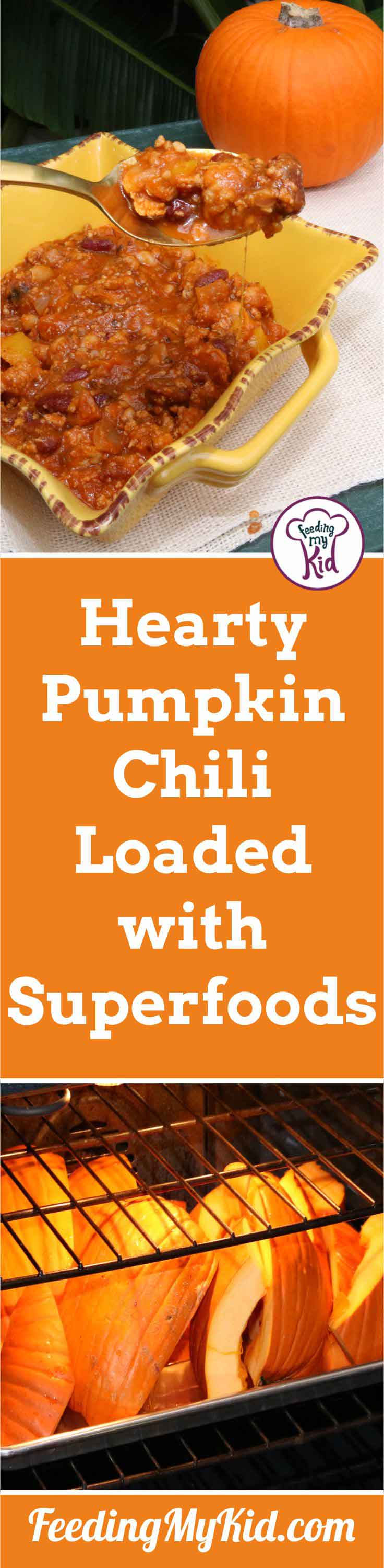 This pumpkin chili is filled with all the flavors of Fall! Using turkey and superfoods, this chili is as healthy as it is delicious. You have to try it!