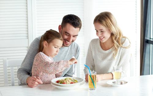 This may not always be possible, but it is advisable that you eat meals together with your picky eater as often as possible.