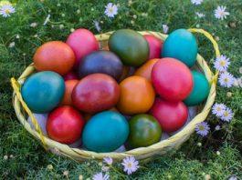 naturally dyed Easter eggs