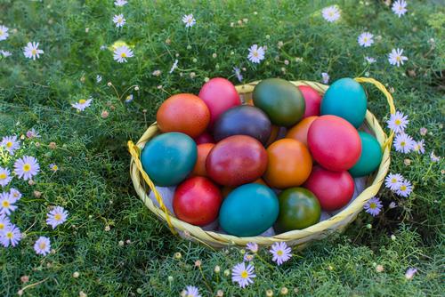 naturally dyed Easter eggs