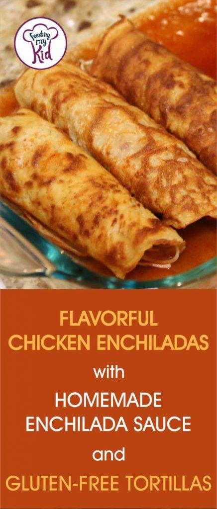 These chicken enchiladas use whole ingredients and are completely homemade. They make a great weeknight dinner, potluck dish, or dinner party dish.