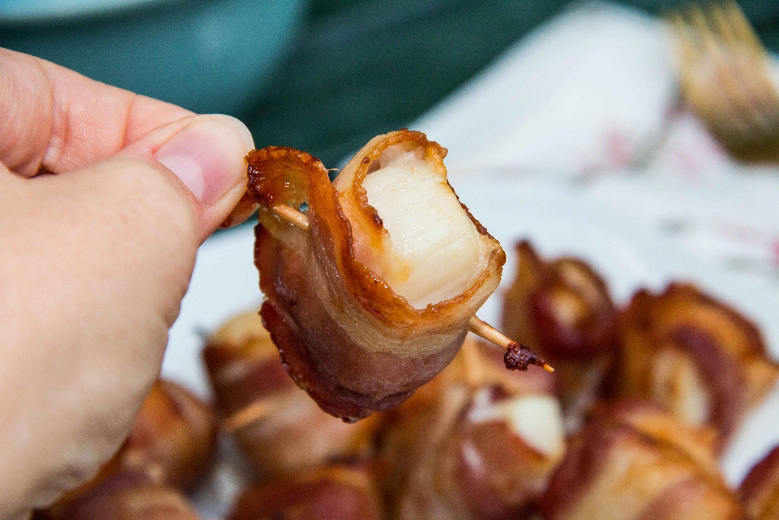 Bacon wrapped scallops are the perfect dinner party appetizer. They look fancy and time-consuming but they're so easy to make. A favorite at many events!