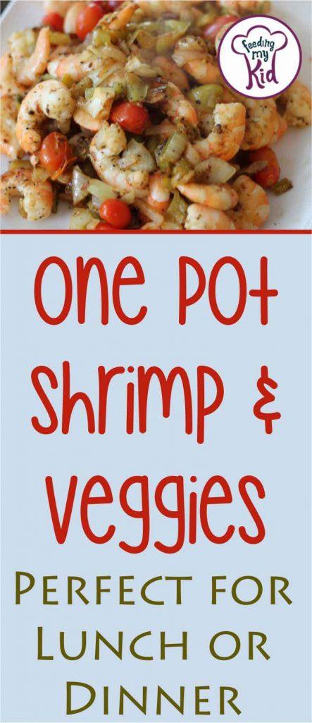 This one pot shrimp and veggies recipe is super simple! You can even mix it up by using your favorite veggies or whatever you have in your fridge.