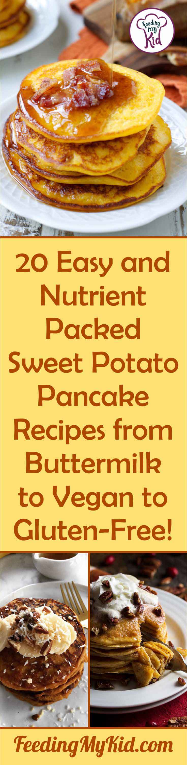Sweet potatoes are sweet, delicious, and nutrient rich! They're the perfect substitute in many recipes. Try them out in some sweet potato pancakes.