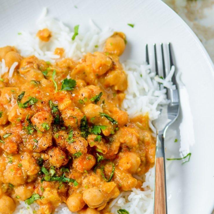 Easy Chickpea Curry with Basmati Rice