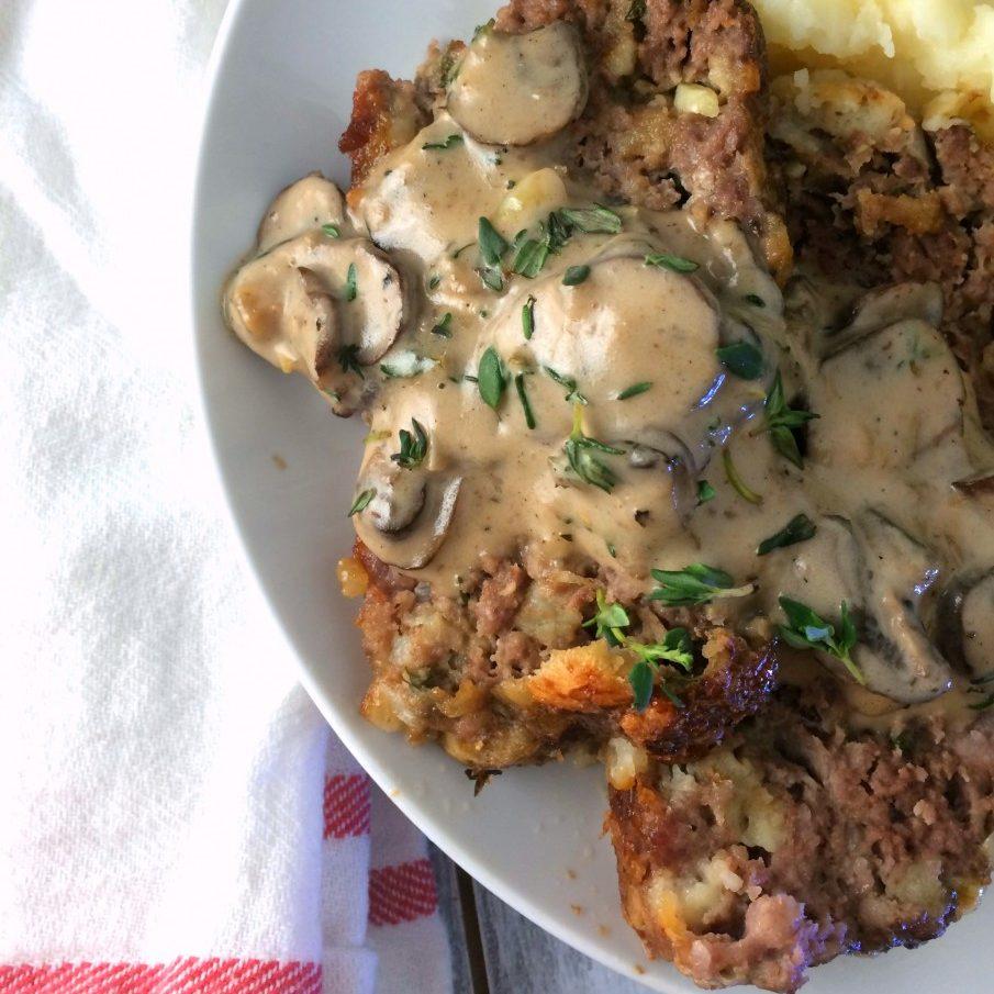 Meatloaf with Mushroom Gravy