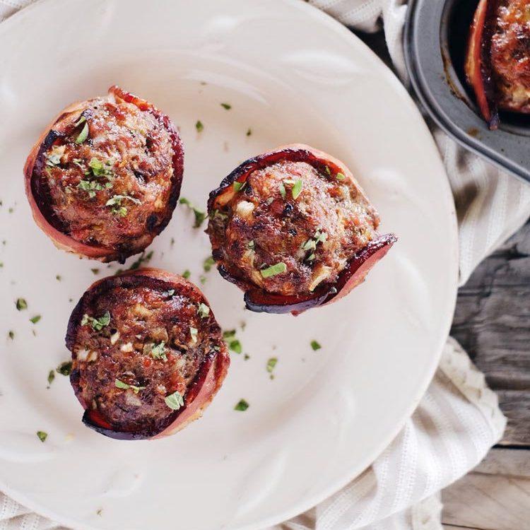 Mini Bacon Wrapped Meatloaf