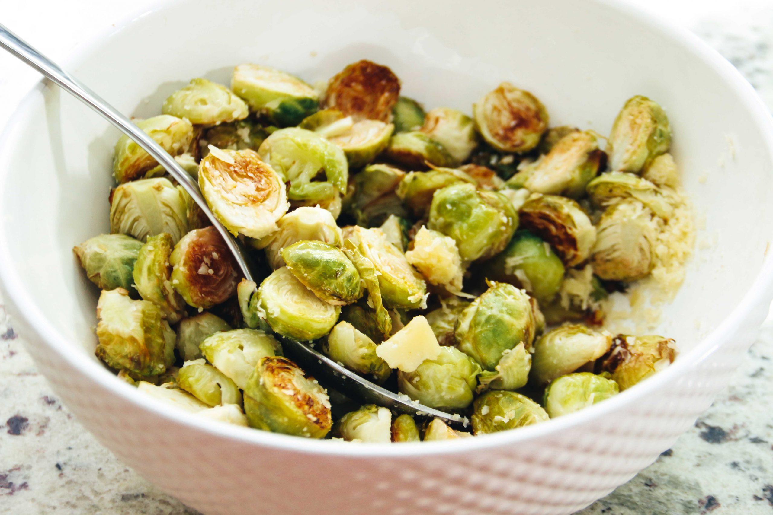 Roasted Brussels Sprouts with Parmesan, Garlic and Lemon